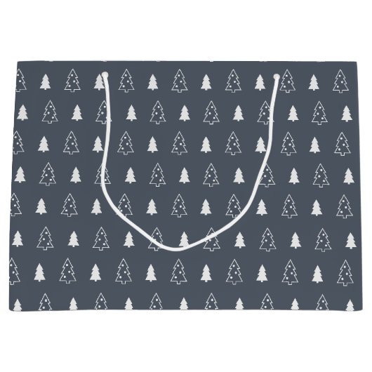 Große Geschenktasche - Blauer und weißer Weihnacht Große Geschenktüte (Vorderseite)