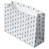 Große Geschenktasche - Blue Christmas Geschenktüte (Rückseite Schrägansicht)