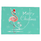 Große Geschenktasche der Weihnachtsflamingo-frohen Geschenktüte (Rückseite)