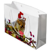 Große Geschenktasche des Weihnachtseichhörnchens Große Geschenktüte (Rückseite Schrägansicht)