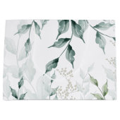 Große Geschenktasche | Grayed Jade Green Botanical Geschenktüte (Vorderseite)