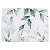 Große Geschenktasche | Grayed Jade Green Botanical Geschenktüte (Rückseite)