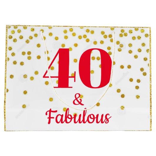 Große Geschenktasche - Meilenstein Gold Geschenktüte (Rückseite)