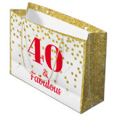 Große Geschenktasche - Meilenstein Gold Geschenktüte (Vorderseite Schrägansicht)