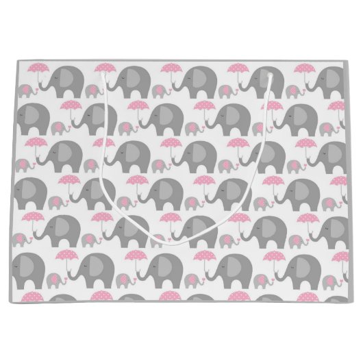 Große Geschenktasche - Mutter & Baby Elefanten Große Geschenktüte (Vorderseite)