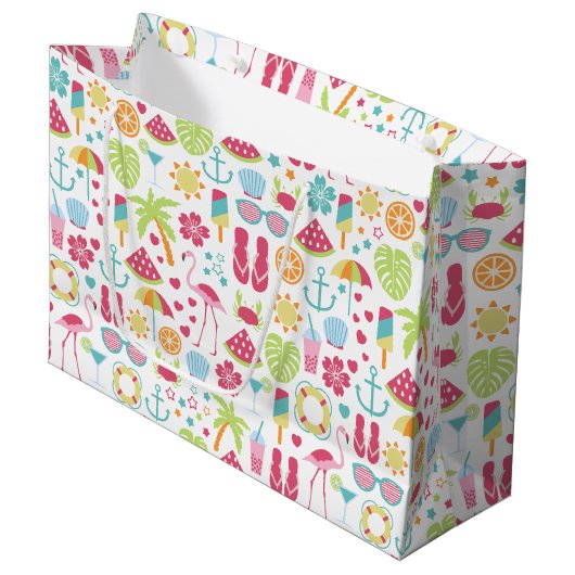 Große Geschenktasche Sommer-Spaß Geschenktüte (Vorderseite Schrägansicht)