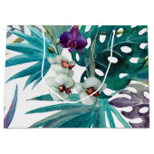 Große Geschenktasche - tropische Orchideen Geschenktüte (Vorderseite)