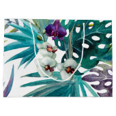 Große Geschenktasche - tropische Orchideen Geschenktüte (Rückseite)
