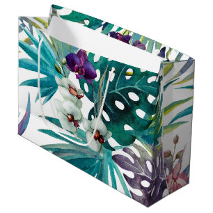 Große Geschenktasche - Tropische Orchideen Geschenktüte
