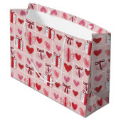 Große Geschenktasche 'Wrapped with Love' Geschenktüte (Rückseite Schrägansicht)
