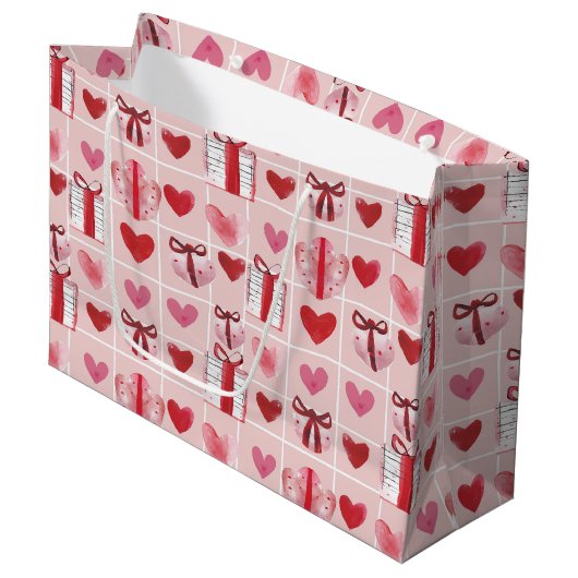 Große Geschenktasche 'Wrapped with Love' Geschenktüte (Vorderseite Schrägansicht)