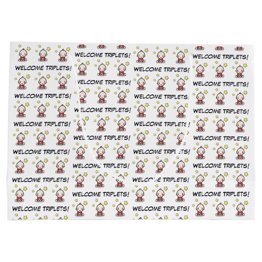 große Geschenktüte für Triplets, Verpackungspapier (Rückseite)