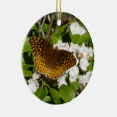 Große geschwungene Fritille auf dem Berg Laurel Keramik Ornament (Rechts)