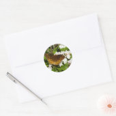 Große geschwungene Fritille auf dem Berg Laurel Runder Aufkleber (Umschlag)