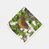 Große geschwungene Fritille auf dem Berg Laurel Serviette (Ecke)