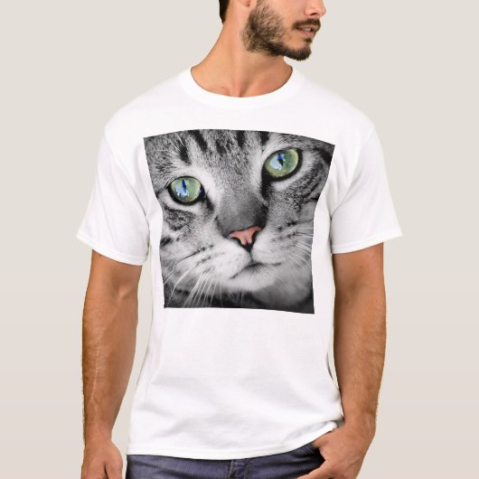 Große Gesicht Tabbykatzen-T - Shirts (Vorderseite)