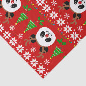 Große Gesichts-Panda-Cartoon-Weihnachtsgeweihe Seidenpapier (Ausschnitt)