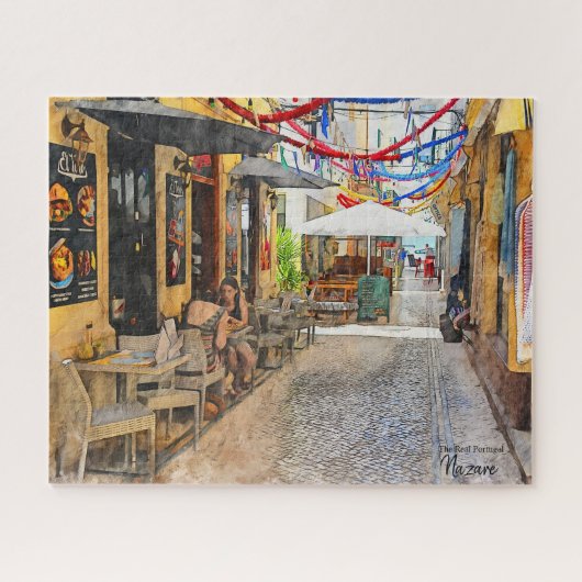 Große Gespräche in Nazare, Portugal Puzzle (Horizontal)