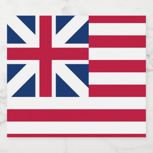 Große Gewerkschaft, 1. US-Flagge für Kolonien Alkoholflaschenetikett (Einzelnes Label)