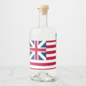 Große Gewerkschaft, 1. US-Flagge für Kolonien Alkoholflaschenetikett (Vorderseite)