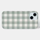 Große Gingham-Karo karierte, hellgrüne Salbei Case-Mate iPhone Hülle (Rückseite (Horizontal))
