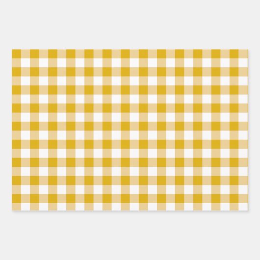 Große Gingham Patten in Sage Green, Peach, Yellow Geschenkpapier Set (Vorderseite 3)
