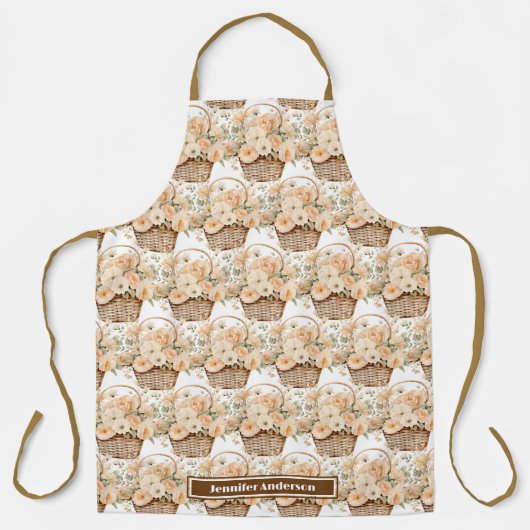 Große, Girl Peach Blumenkörbe Schürze drucken (Vorderseite)