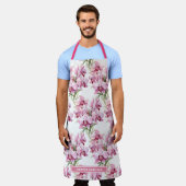 Große Girl Pink Orchid Floral Schürze (Getragen)