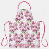 Große Girl Pink Orchid Floral Schürze (Vorderseite)