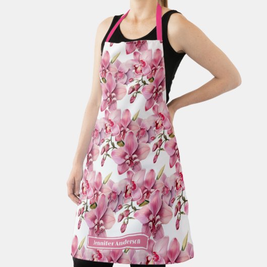 Große Girl Pink Orchid Floral Schürze (InSitu)