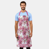 Große Girl Pink Orchid Floral Schürze (Getragen)