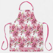 Große Girl Pink Orchid Floral Schürze (Vorderseite)