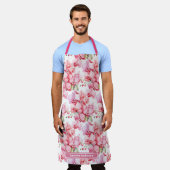 Große Girl Pink Orchid Floral Schürze (Getragen)