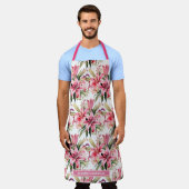 Große Girl Pink Stargazer Lily Floral Schürze (Getragen)