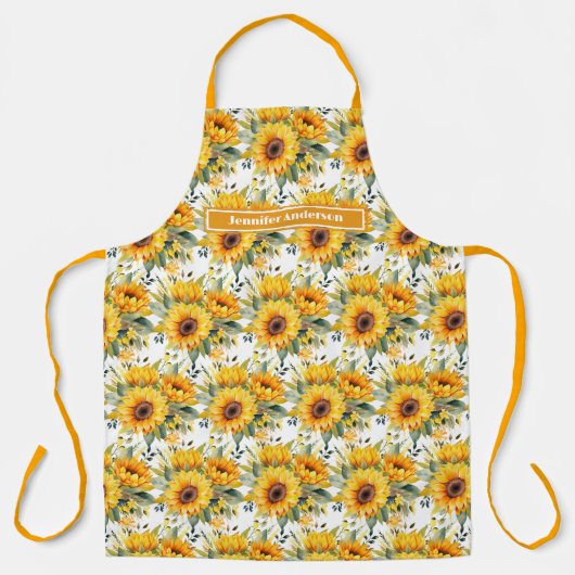 Große Girl Sonnenblumen Blumen Schürze (Vorderseite)