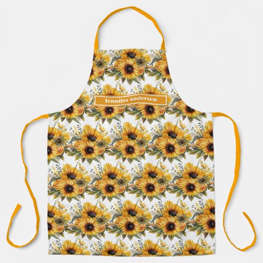 Große Girl Sonnenblumen Blumen Schürze (Vorderseite)