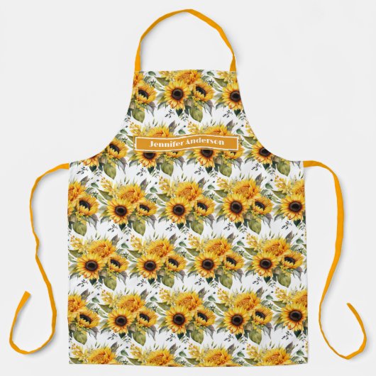 Große Girl Sonnenblumen Blumen Schürze (Vorderseite)