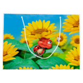 Große glänzende Geschenktasche schläfrig Ladybug i Geschenktüte (Rückseite)