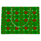 Große, glänzende grüne Weihnachtsgeschenktasche Große Geschenktüte (Vorderseite)