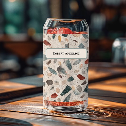 Große Glas-Chips im Retro-Terrazzo-Muster Glas in 