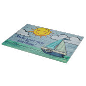 Große Glasplatte Driftwood Beach Design Schneidebrett (Ecke)