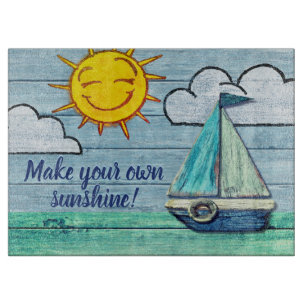 Große Glasplatte Driftwood Beach Design Schneidebrett