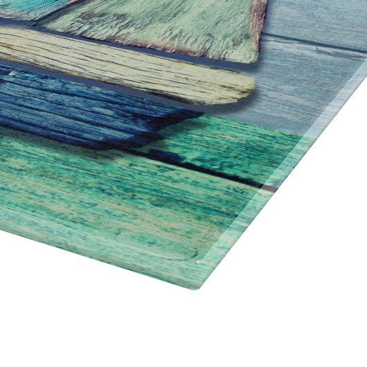 Große Glasplatte Driftwood Beach Design Schneidebrett (Ecke)