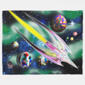 Große Glasrakete Fleecedecke (Vorderseite (Horizontal))