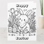 Große glückliche Osterfeier | Color-Me-Seite Karte (Vorderseite)