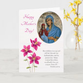 Große glückliche rosa Blumen orthodoxer Muttertag  Karte (Gelbe Blume)