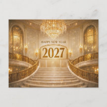 Große Gold Art Deco Treppe Neujahr 2027