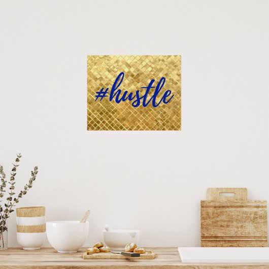 Große Gold Foil Effect Hustle Poster (Küche)
