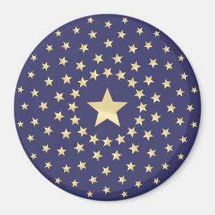 Große goldene Sterne umkreist von kleineren Stern Magnet