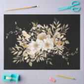 Große goldene Tone Blüte schwarze Decoupage Seidenpapier (Basteln)